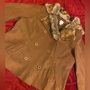 Mink collar coat